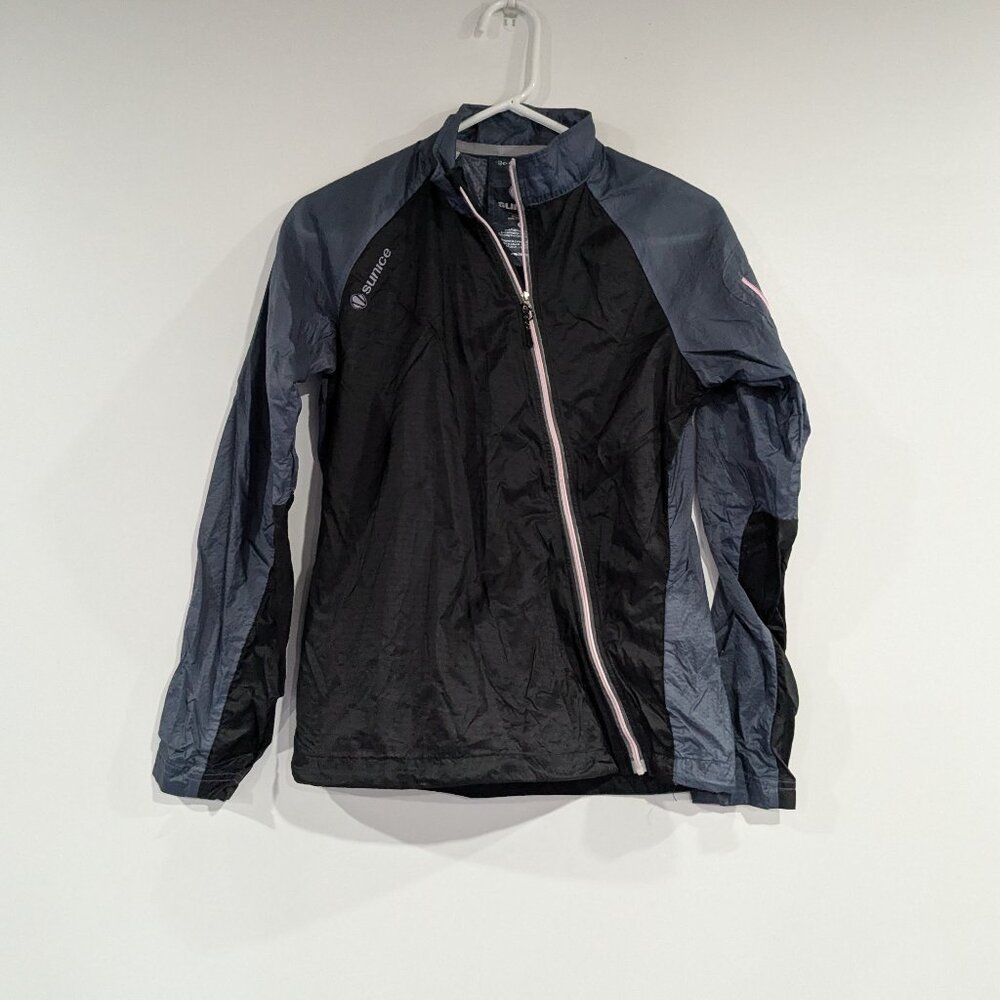 Sunice Packable Windbreaker with Gussets for Golfing Navy Blue Black Size Small